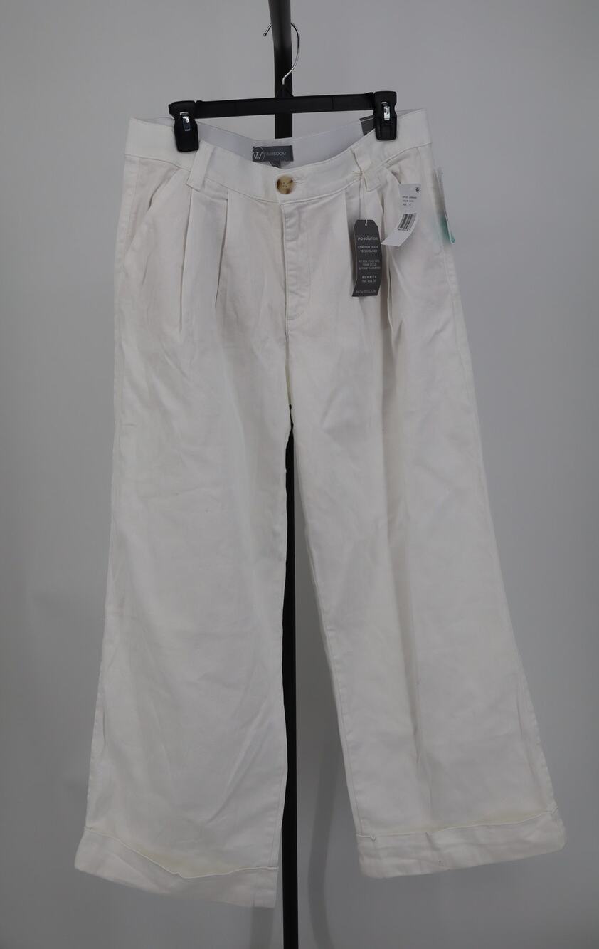NEW Wit & Wisdom Ab Solution Luxe Touch Jeans White Wide Leg High Rise Size 14